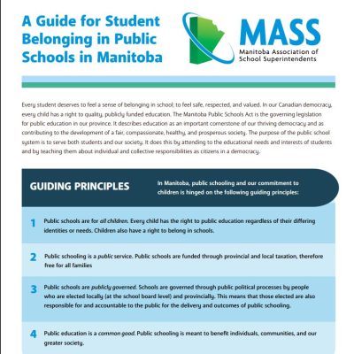 A Guide for Student Belonging in Public Schools in Manitoba – MASS